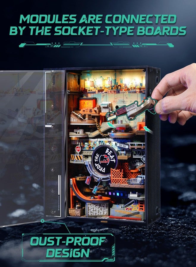 ROKR Marble Run Mechanical 3D Puzzles for Adults& Teens, DIY Miniature Model Building Kit, Parallel World Hip-Hop Street MR03S - Image 4